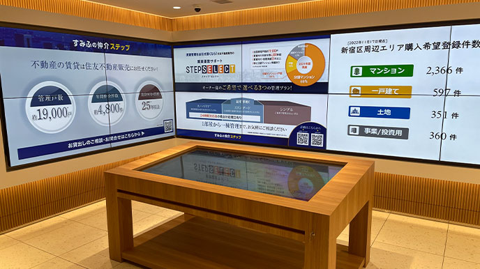 シティタワー品川パークフロントの店頭パネル&デジタルサイネージ